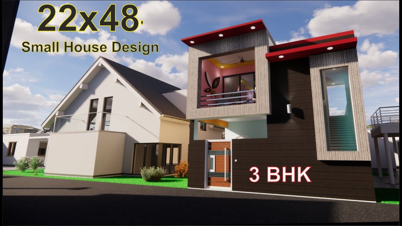 22x48 | 3BHK | RCR Creations | house design | Minimalist | tiny house design | Single floor house