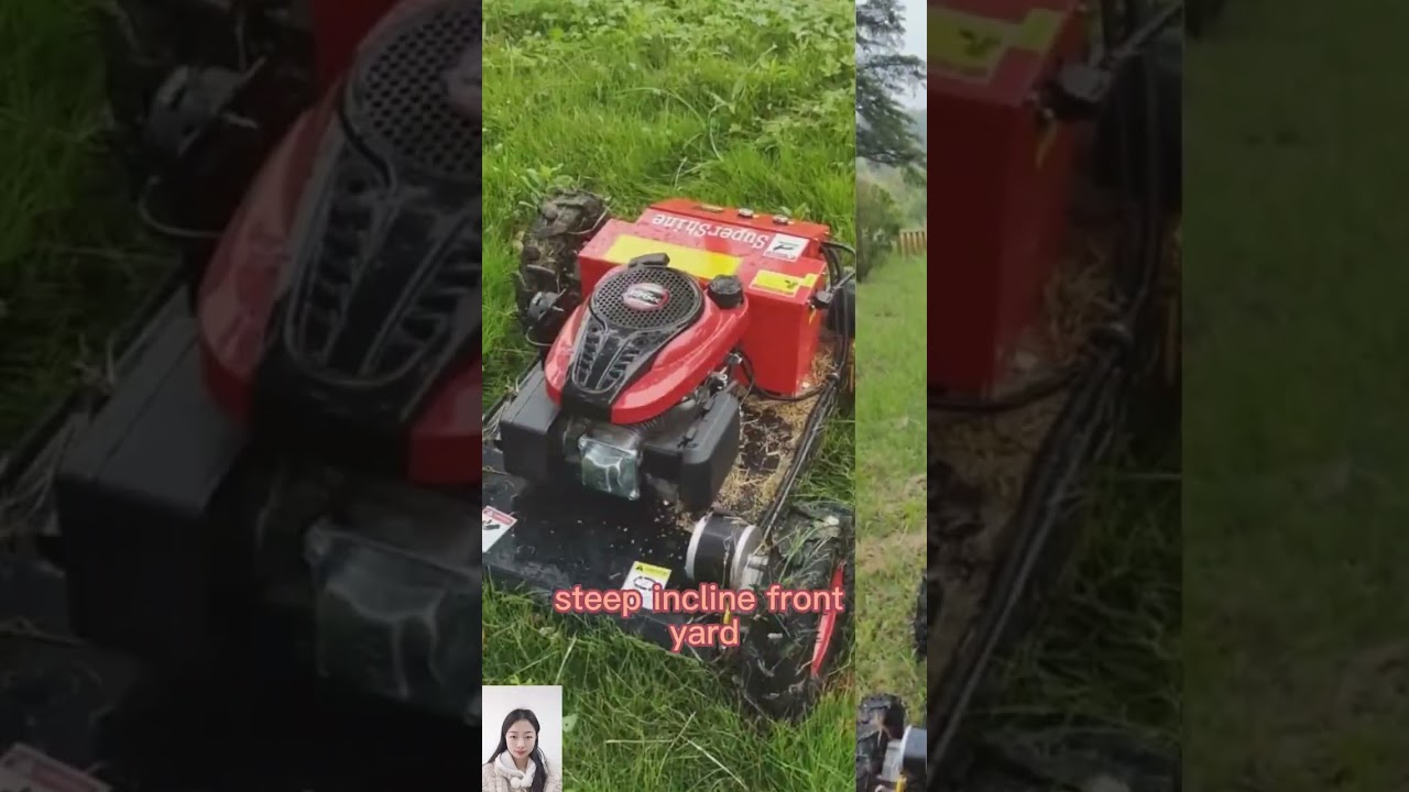 CE EPA approved gasoline engine industrial rubber track remotely controlled self mowing lawn mower