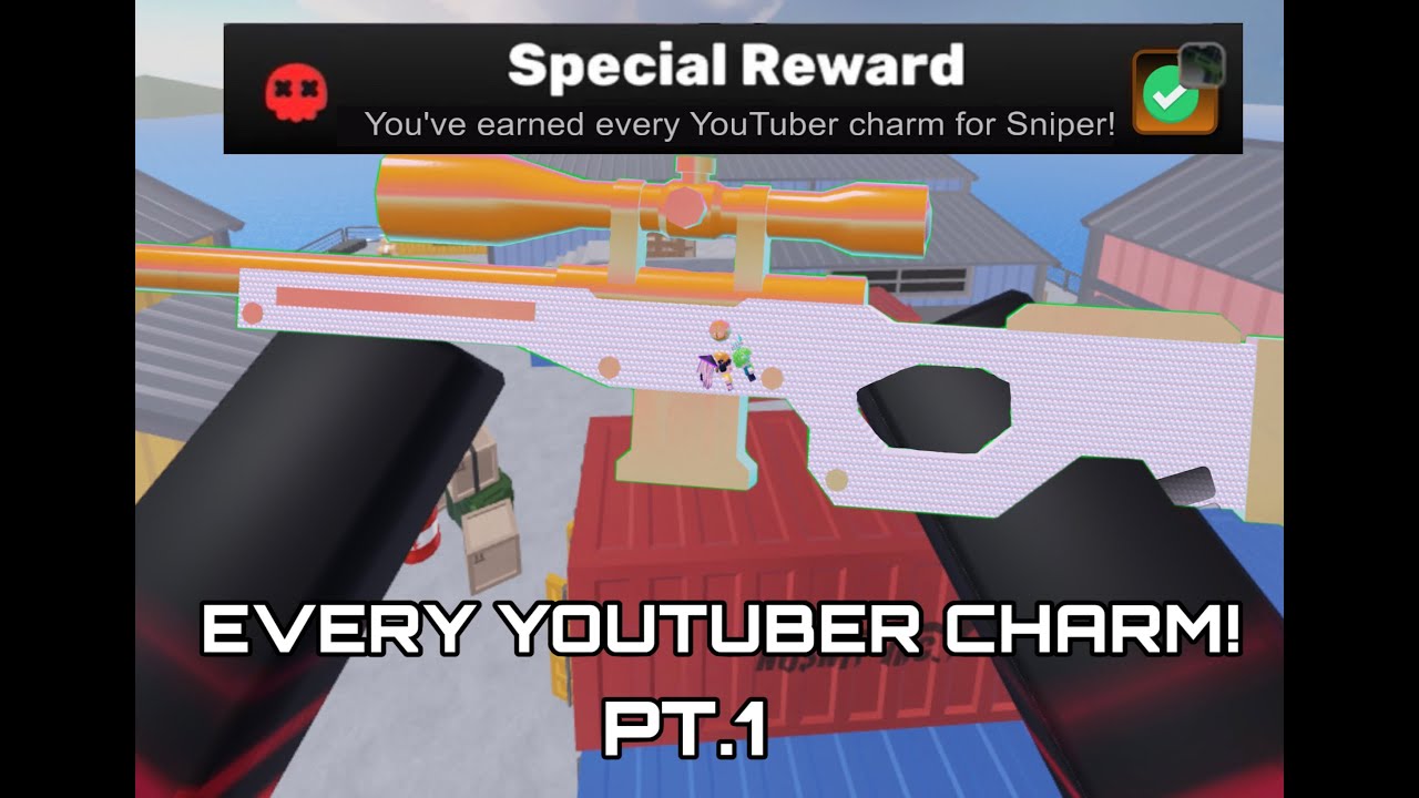 Collecting every YouTuber charm ON MY SNIPER in Roblox Rivals! - YouTube