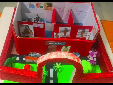 MAKING OF POLICE STATION MODEL WITH THERMOCOL SHEET | SCHOOL PROJECT ...