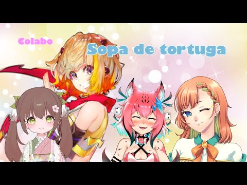 【COLLAB en español】SOPA DE TORTUGA con mis amigas, Cyan Sarutobi, Vtuber japonesaスペイン語でウミガメのスープ