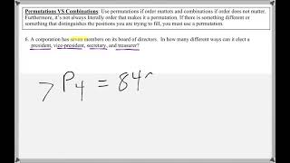 Math 118 : 4.2 #6 (Mathematical Explorations Tutorial : Permutations & Combinations)