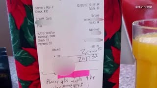 Man leaves $2,000 tip after bacon and eggs at Arizona diner