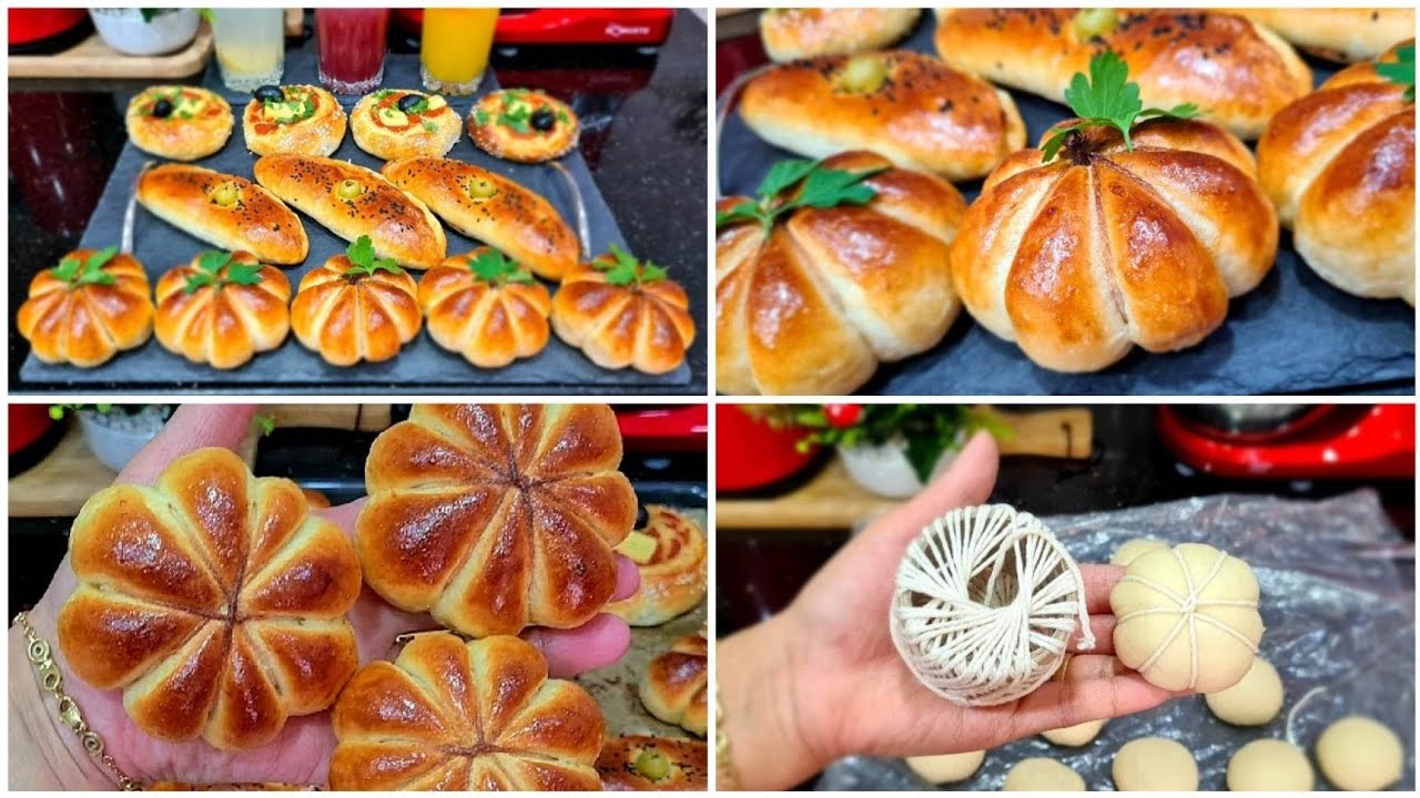 خبز الخيط أو اليقطين ومعجنات من نفس العجينة سوفلي خبيزات البتزا