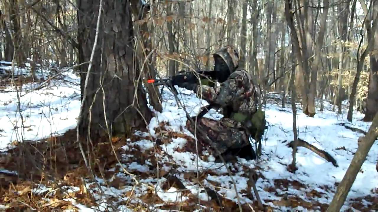 Airsoft match in the snow ) YouTube