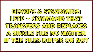 Celebrity LFTP - command that transfers and replaces a single file no matter if the files differ or not Wealth