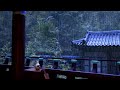 Fall asleep to the sound of rain in an oriental temple