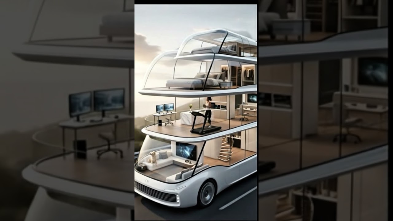 “World’s First 4-Story White Motorhome 🏠🚐 | Luxury on Wheels | AI Future Vehicle”