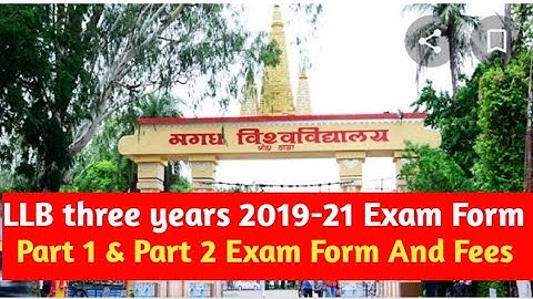 Magadh University LLB three years Exam Form Fill Up | LLB part 1 Exam form | LLB Part 2 Exam Form