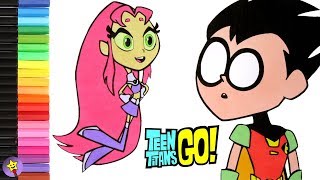 Teen Titans Go Coloring Book Page Starfire Robin Coloring Book Page Ttg