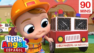 Bombero Policía y Médico al Rescate | Canciones Infantiles Para bebes |  Little Angel y sus amigos