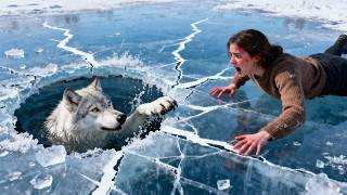 She Saved 20 Wolves From the Icy River — The Final One Was the Alpha King