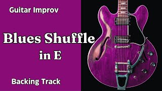 Blues Shuffle in E  Guitar Backing Track Jam  Medium Fast Tempo