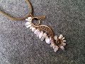 copper seahorse pendant with gravel stones -  DIY wire jewelry 153