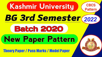 Kashmir University UG 3rd Semester Batch 2020 New Paper Pattern | Model Paper | Paper Type