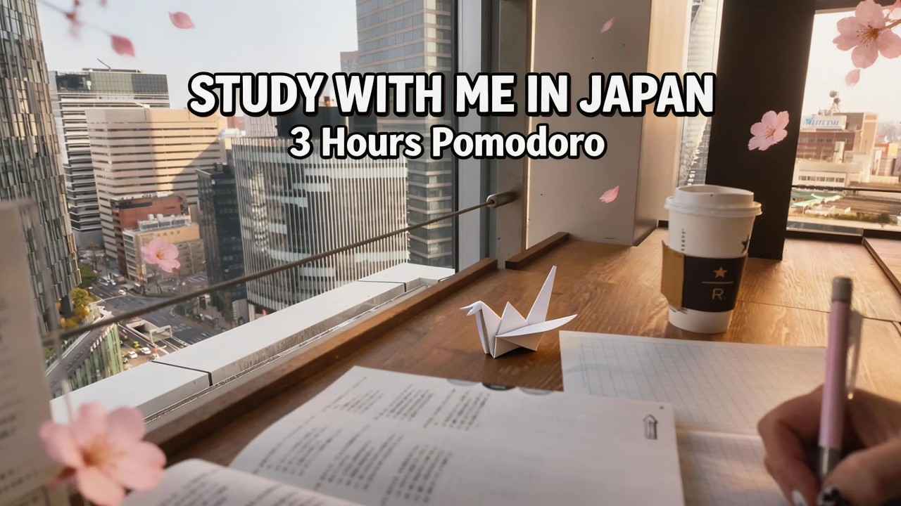 3 hours Pomodoro Study With Me in Japan Mature Student Nagoya Cafe vibes #pomodoro #studywithme