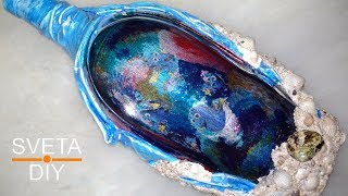 Декор бутылок в морском стиле своими руками. Декупаж декорирование украшение бутылки. Мастер класс Декор бутылок в морском стиле своими руками. Декупаж декорирование украшение бутылки. Мастер класс