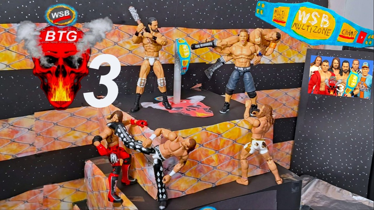 6-Man BATTLEGROUND WWE Action Figure Match - MultiZone Championship