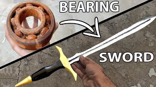 Rusty Bearing Forged into a pretty \& SHARP SWORD(scrad metal)