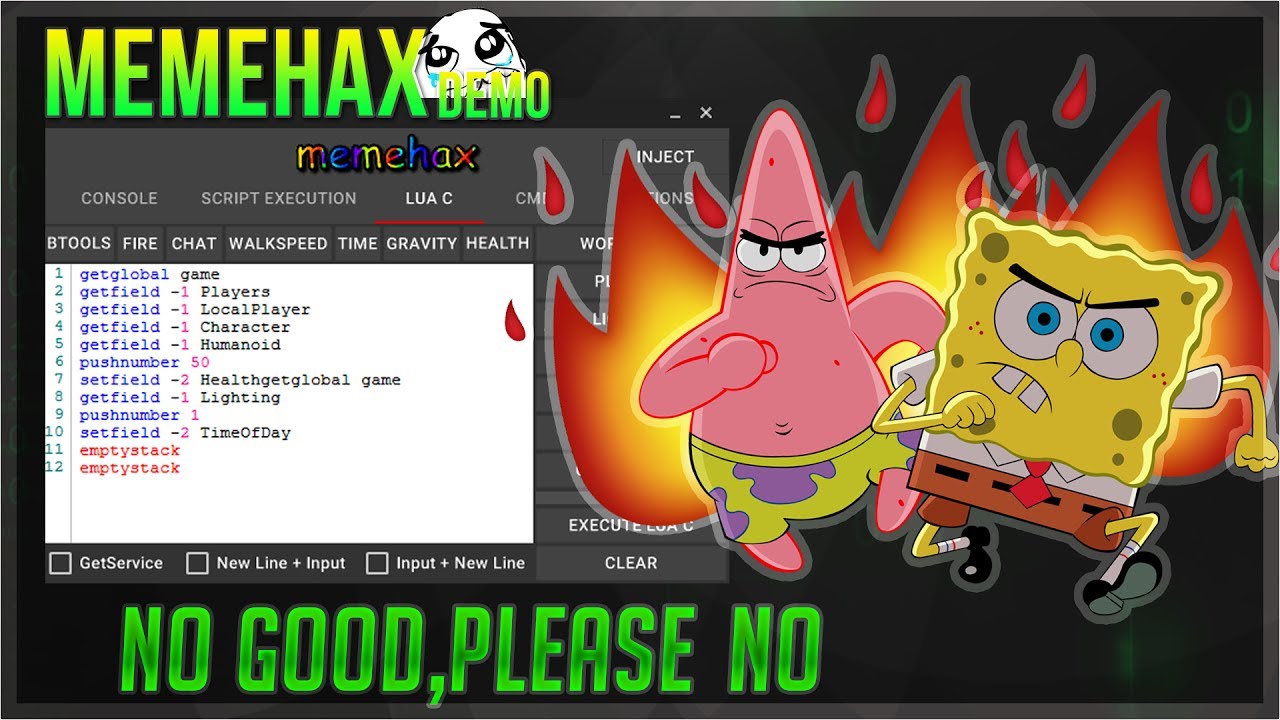 New Roblox Exploit Memehax Demo Patched Lua C Script Executor Youtube - full lua script executor new roblox hackexploit memehax