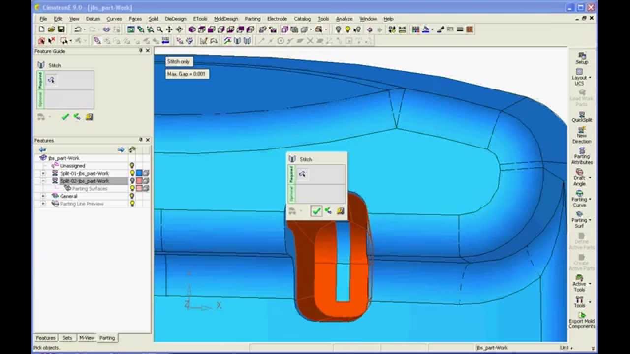 Cimatron Quick Split and insert creation