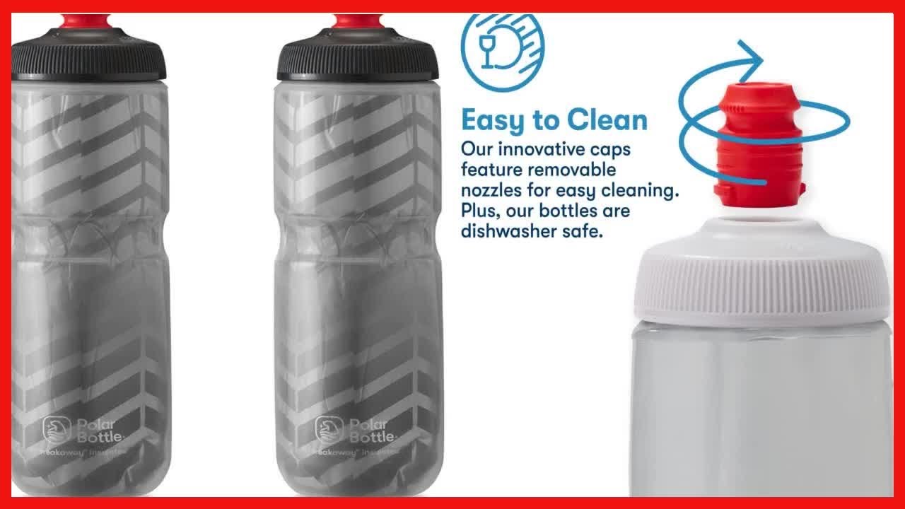 Polar Bottle Breakaway Muck – Borraccia Termica 680 Ml Per MTB, Senza BPA, Con Coperchio Antipolvere, Blu Ardesia/turchese