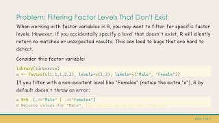How to Error Out When Filtering for Non-Existent Levels in factor Variables Using forcats::fct_match