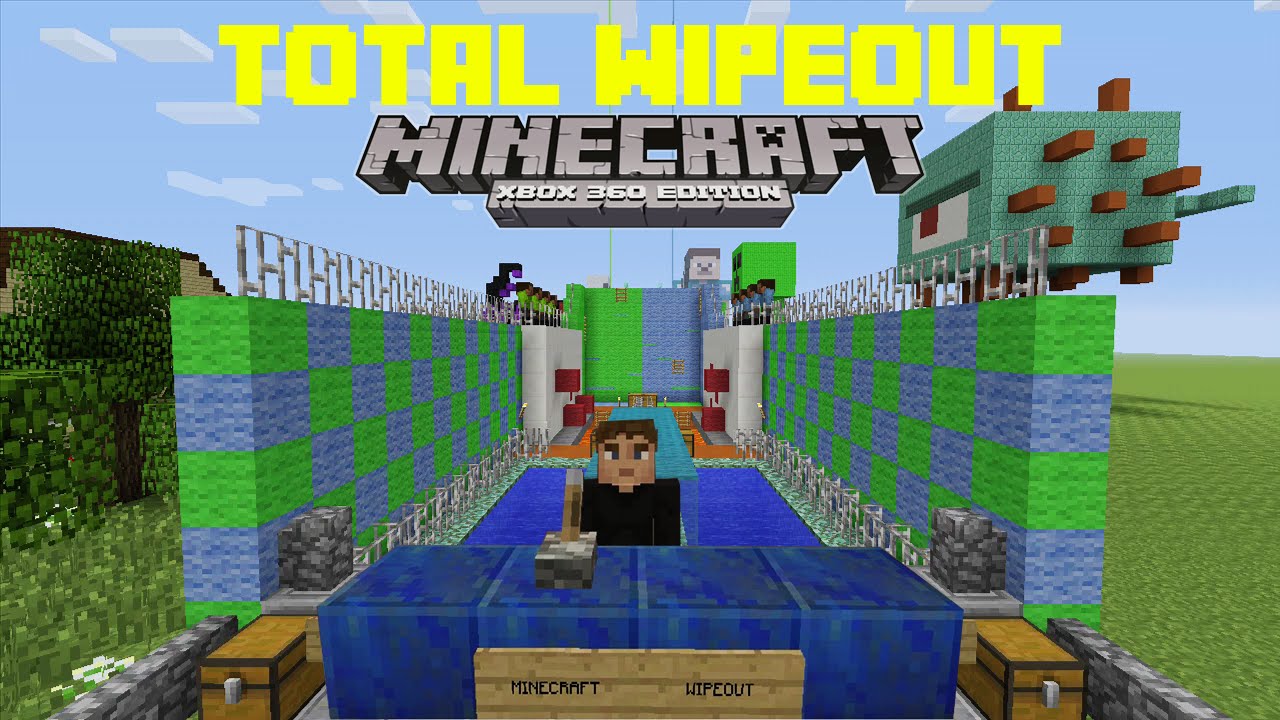 Minecraft Wipeout Obstacle Race - Family Fun Gaming