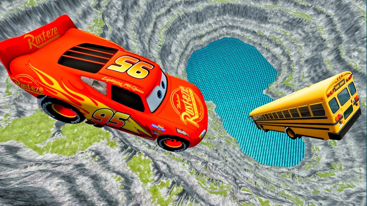 TRANSPORTING PIXAR CARS & FRUITS WITH COLORED & JOHN DEERE vs CLAAS vs TRACTORS - BeamNG.drive #962