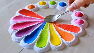 Simple Rangoli For Holi L Holi Rangoli Design L Holi Rangoli Designs With Colours L रंगोली डिजाइन