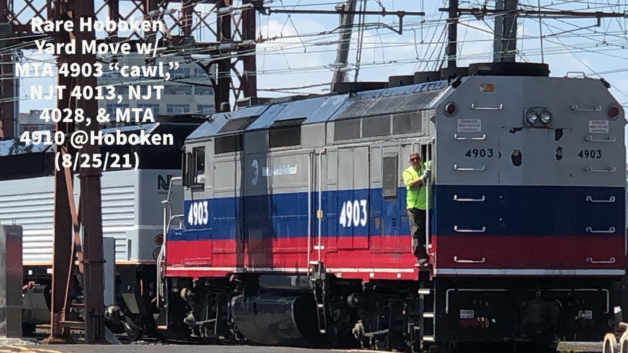 Rare Hoboken Yard Move w/ MTA 4903 "cowl," NJT 4013, NJT 4028, & MTA