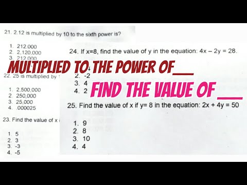 Multiplied by 10 to the power of | Find the Value of [Math CSE Reviewer]