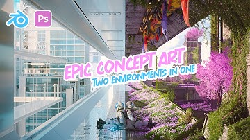 Creating a two in one Concept Art in Blender | Speed Art