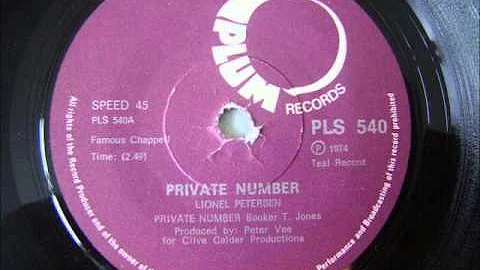 Lionel Petersen - Private number