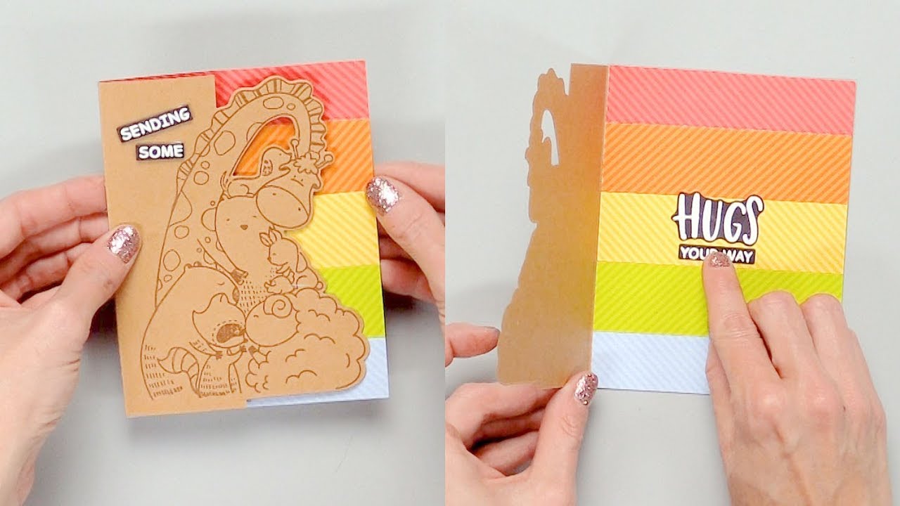 Sending Hugs Card with Partial Die Cutting | Waffle Flower Crafts paper crafting tools