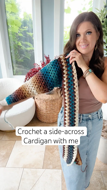 Easy Side-Across Cardigan Tutorial #crochetcardigan #crochetpattern #crochetwear #crochettutorial