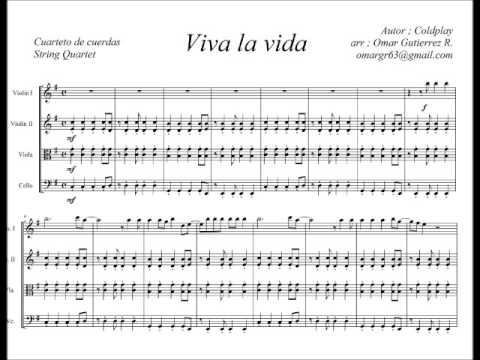 string quartet viva la vida coldplay sheet music youtube viva la vida string quartet sheet music
