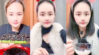 Crunchy Black Seed Dessert and Creamy Layered Drink ASMR