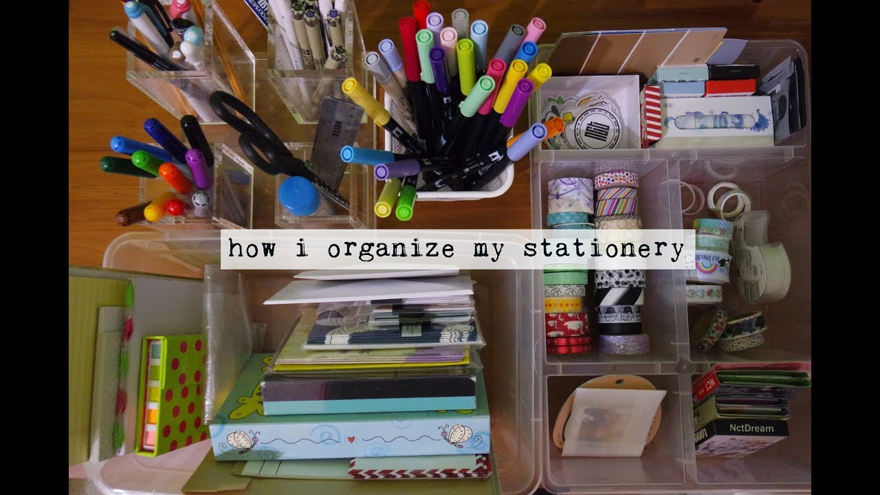how i organize my stationery YouTube