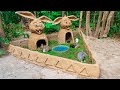 Building Beautiful Rabbit House Shelter for Rescue Newborn Rabbit