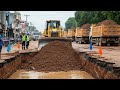 Master operator Users Bulldozer to shape Road Base for Expanding National Highway Project 