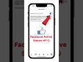 How To Off Your Active Status OnFacebook | #shorts #facebook