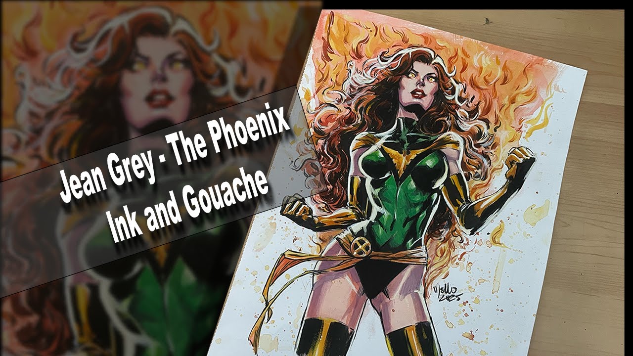 *BONUS*. Watch Me Paint Jean Grey With Ink and Gouache!
