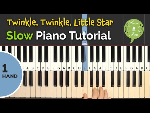 Twinkle, Twinkle, Little Star on the Piano | SLOW Piano Tutorial