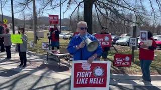 Rally in front of post office on Odd Fellows Road