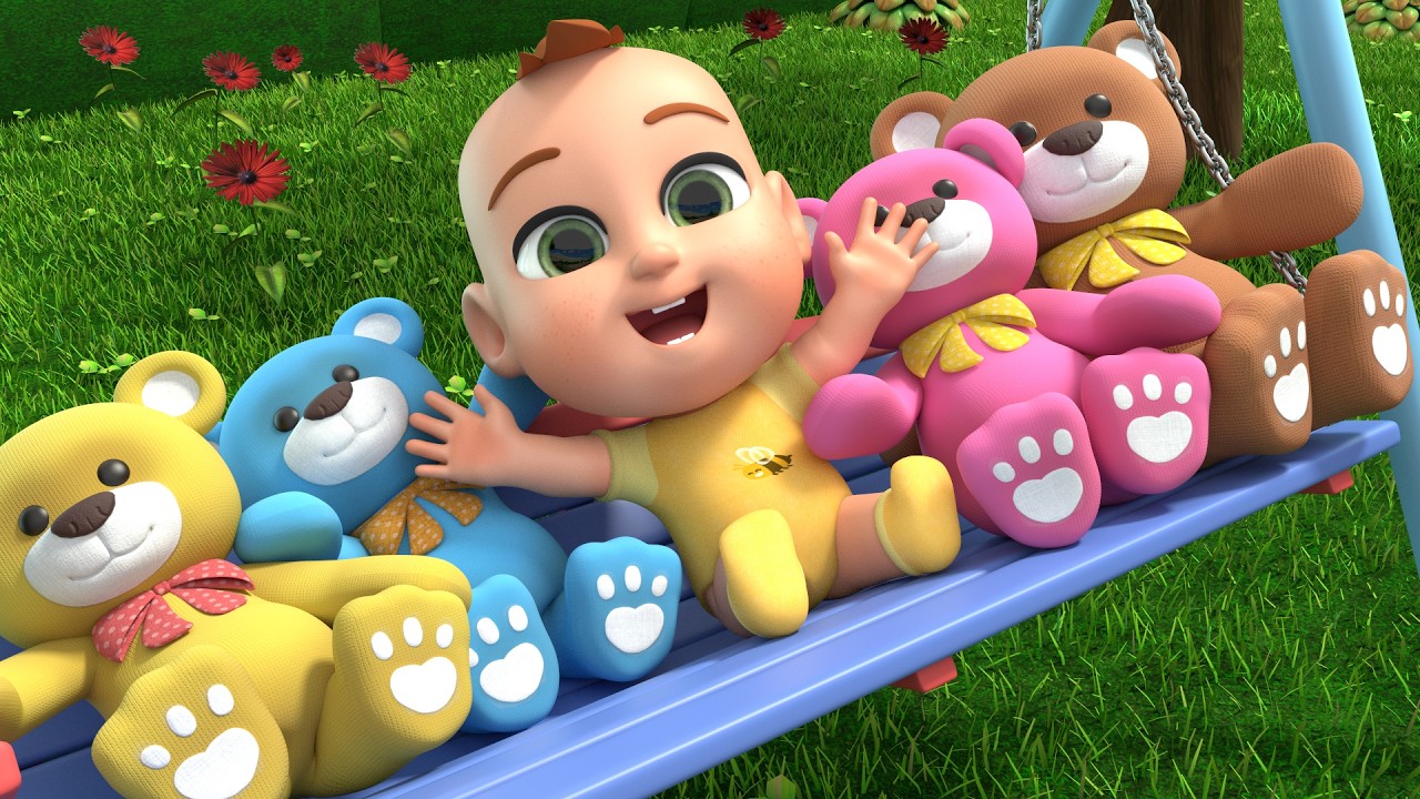 Teddy Plays on the Swing + MORE Nursery Rhymes & Kids Songs