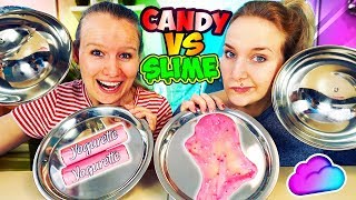 SLIME vs. CANDY CHALLENGE | Können Kathi & Nina Süßigkeiten und Schleim erraten? Lecker vs. Eklig screenshot 2