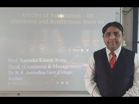 Articles of Wedding FaWedding giftsonociation in Hindi as per ICA 2013: Its Alterations & Restrictions (Lecture 6 of 8)