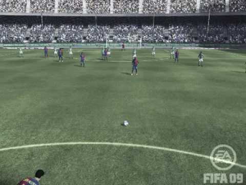 FIFA 09 Longest Free Kick Ever (Dani Alves- FC Barcelona) Xbox 360