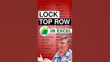 How to Lock the Top Row in Excel (Keep Headers Visible)